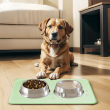 Silicone Pet Mat Spill Proof Non Slip Feeding Placemat For Cats And Dogs With Raised Edges