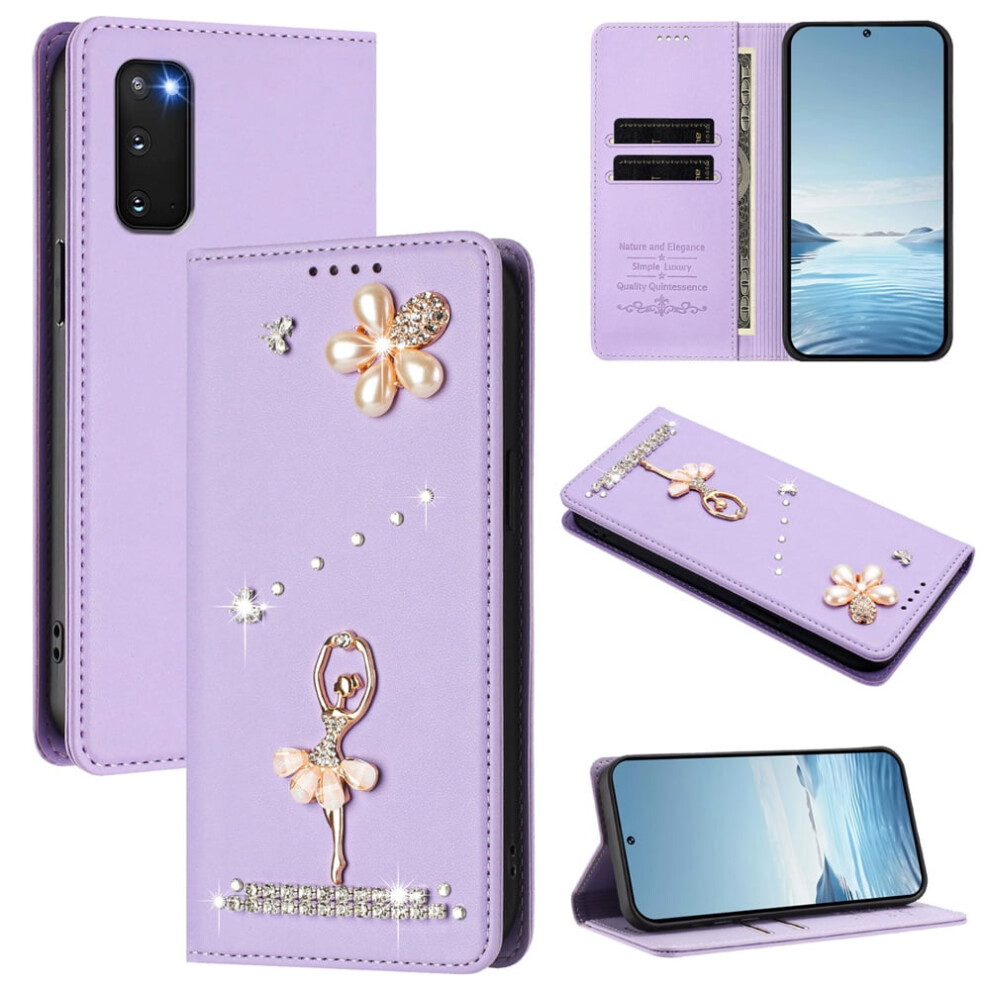Rfid-Blocking Ballet Girl Flip Wallet Leather Case For Samsung Galaxy S20 Fe 5G Â Purple 9193271858201