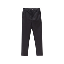 Boys Flat Front Twill Chino Pants Plaid Stretch Slim Fit School Uniforms with Zipper Black 9-10 Years