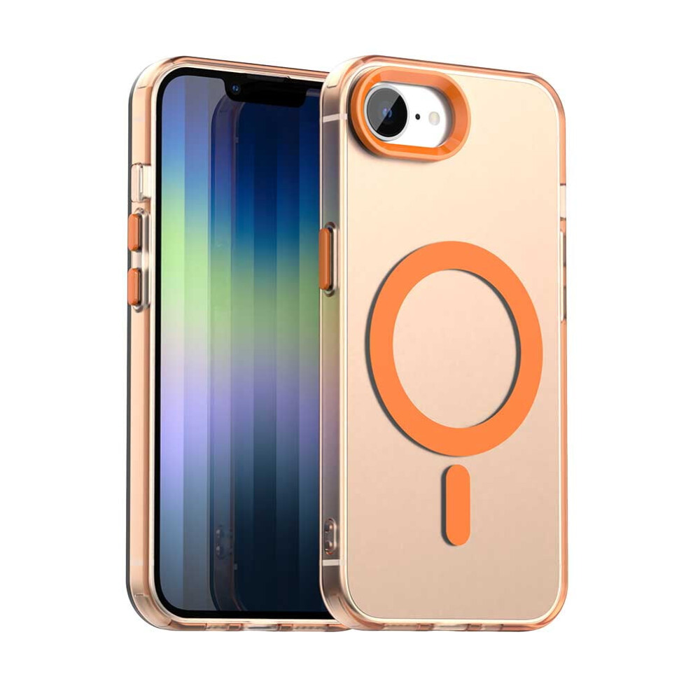 For Compatible With Iphone 16E Candy Magsafe Pc Hybrid Tpu Phone Case,,For Compatible With Iphone 16E Orange 9193271856368