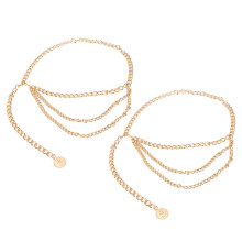 Thick Metal Link Waist Chain Belt Multi Purpose Alloy Body Harness With Coin Charm Stylish Adjustable Accessory For Women Evening Formal Casual Wear