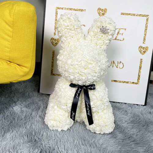 Προσομοίωση Ημέρας Αγίου Βαλεντίνου Rose Bunny Αγκαλιά Bunny Δώρο Γενεθλίων Αφρός Bunny 2