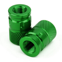 2Pcs CNC Green Anti-Thief Tire Valve Stem Caps For Car Truck Bike Motorcycle