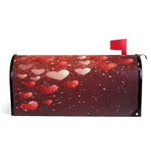 Copertura magnetica per cassetta postale a forma di cuore rosso per San Valentino, formato grande 25,5x21 pollici.