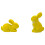 Flocked Easter Bunny 2Pcs Colorful Bunny Figurines Standing Bunnys Statue Decorations For Easter Garden Yard 2