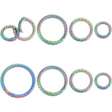 8pcs Rainbow Spring Snap Clip Hooks (20/25.5/32.5/38mm) Alloy O-Rings, Clasps & Connectors for Jewelry, Bags, Straps, Keyrings