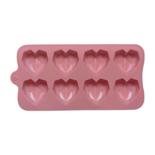 Multi-Function Cookie Cutters Set - 8-Piece Heart Shaped Baking Molds for Cakes, Puddings, and Desserts ( Pink )