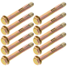 10Pcs Carbon Steel Knurled Drop-In Anchors Bolts for Solid Concrete Heavy Duty Fasteners