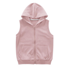 Kids Sleeveless Slim Fit Hoodie Vest Solid Casual Zipper Sweat Jacket with Pockets Pink 4-5 Years