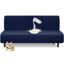 Armless Futon Cover Stretch Sofa Bed Slipcover Protector Elastic High Stretch Waterproof Jacquard Fabric Futon Cover