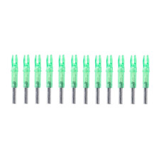 12pcs Archery LED Lighted Arrow Hunting Arrow Tails Bow Accessories Internal Arrow End Fit 6.2mm Arrow Shaft (Green)