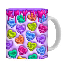Mug décoratif en céramique 350 ml - Mug à café en céramique pour la Saint-Valentin - Grand mug en céramique