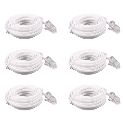 6X RJ11 6P4C σε RJ45 8P4C Αρθρωτό Καλώδιο Προέκτασης Internet για Τηλέφωνο 3 Μέτρα