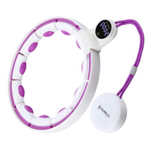 Magnetischer Hula Hoop mit Gewicht und Zähler, Weiß/Violett