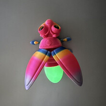 1PC Raindow 10cm 3D printed firefly glow-in-the-dark tail magnetic refrigerator magnet model, realistic animal ornament
