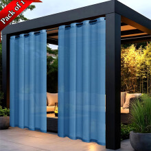 Waterproof Outdoor Curtains for Patio, Porch, Pergola, Gazebo – Grommet & Tab Top, 52x72", Blue