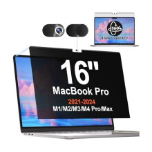 360 Magnetic Privacy Screen for MacBook Pro 16" (2021–2024, M1–M4, Pro/Max), Removable Anti-Glare Blue Light Filter, 4-Way Anti-Spy Protector