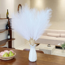 Pampas Grass Decor, 17.71in Faux Velvety Artificial Pampas for Gothic Wedding Festival, Interior Decoration for Home