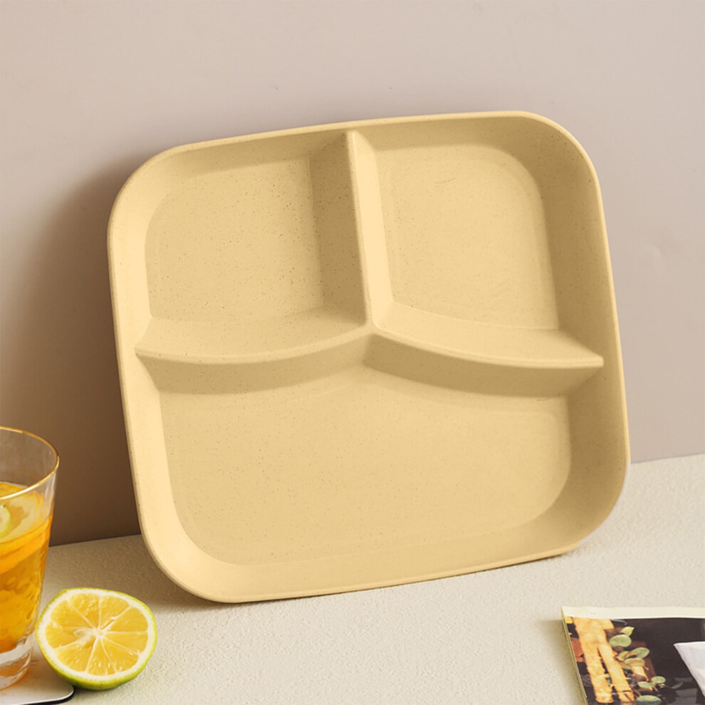 Reusable divided plates for kids & adults, non-slip base, easy clean—perfect for family meals, picnics, outdoor dining. Compatible with straw dinner