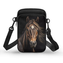 Dámska polyesterová crossbody kabelka s konským vzorom