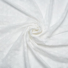 Cotton Embroidered Lace Fabric for Sewing Decoration Garment Accessories White 130~153x91~96x0.03cm
