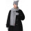 Conjunto feminino de gorro, cachecol e luvas em tricô trançado 2