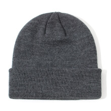 Winter Knitted Beanie Newborn Crochet Pullover Warm Cap Dark Gray S