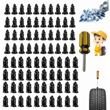 Tire Repair Nails Kit for Car/Motorcycle/Truck – Screw-in Plugs, Box, Screwdriver & Vacuum Spiral Rubber Nails