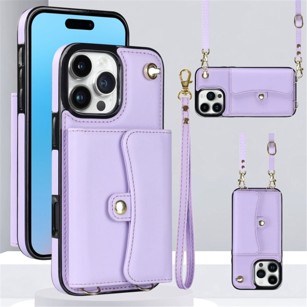 Rfid-Blocking Magnetic Flip Wallet Case For Iphone Purple 9165521177301