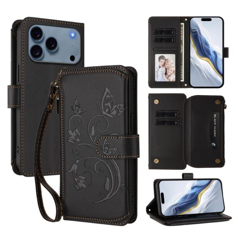 Iphone 17 Pro Magnetic Flip Stand Case With Lanyard Black 9165521177646