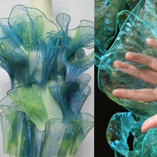 5 Yards Long 4.7 Inch Wide Retro Ruffle Pleated Chiffon Trim Dress Bag Decoration Tulle Fabric Applique Trimming Craft Sewing