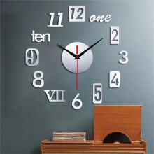 Modern DIY 3D Wall Clock Large Silent Decorative - Frameless Battery Operated Round Clock for Home, Living Room, Bedroom Decor
