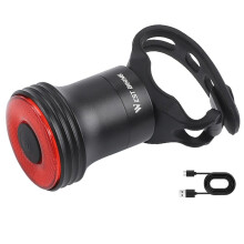 WEST BIKING Smart Brake Rear Light, Aluminum Alloy, 400mAh, USB-C Rechargeable, Waterproof, Compatible with All Bikes