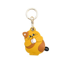 Leather Anti-Lost Keychain Casfor AirTags Tracker Holder, Anti-Drop Scratch Cute Keychain AirTag Holder for Men Women