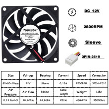 DC 5V 80mm USB Fan 8010 Cooling Cooler Fan 5V 12V 24V 80x80x10mm 8CM DC Brushless Cooling Fan PC Laptop Computer Case Fan