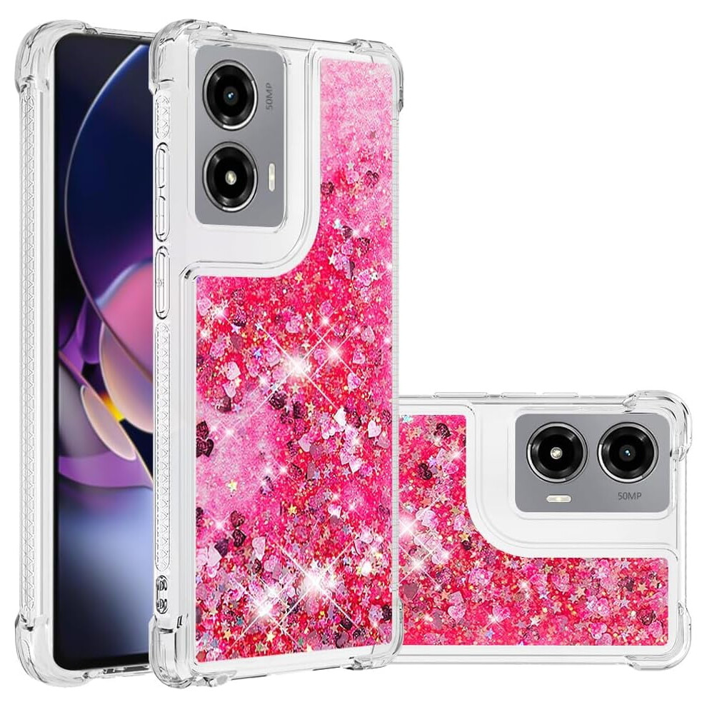 Glitter Liquid Quicksand Clear Tpu Case For Motorola Moto G Stylus 5G 2024 Â Love Design, Shockproof Bumper Cover 9130661955010