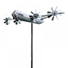 Indicateur de direction du vent pour jardin et cour, décoration à énergie éolienne avec hélice d'avion rotative, girouette artisanale en métal