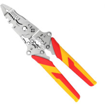 Ergonomic Handle Wire Stripping Plier, 12In1Foldable Multitool with Voltage Detector, Crimping Cutting and Twisting Functions, Precision