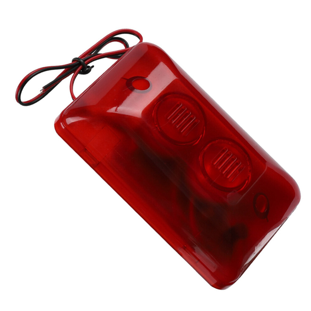 12V 15W Wired Strobe Siren Alarm With Red Flashing Light 120Db 3391392572082
