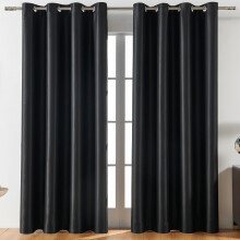 Blackout Curtain Blinds - Solid Thermal Insulated Window Treatment Blackout Drapes/Draperies for Bedroom (1 Panel, 52"W x 63"L, Black)