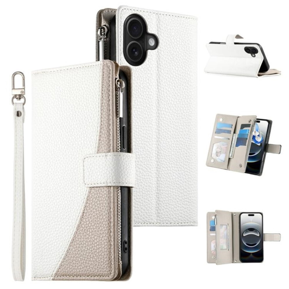 Iphone 16 Plus Pu Leather Flip Wallet Case White 9165521181018