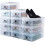 Dustproof Shoe Organizer Solutions Clear Plastic Stackable, Multi-Layer Stacking Design Strong Load-bearing Shoe Storage Boxes, Ventilated and 1