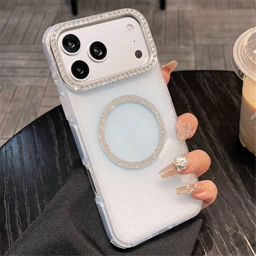 Glitter Magsafe Case For Iphone 17 Pro – Semi-Transparent, Round Edges, Shockproof & Anti-Fingerprint Blue 9130661954921