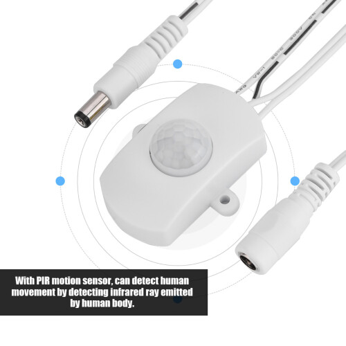 Miniature PIR Motion Detector For LED Strips, Adjustable Sensitivity Motion Activated Switch With120Degree Detection Angle Low Power Consumption 2