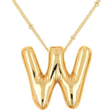 Gold Bubble Letter Necklace for Women – Initial Pendant