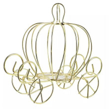Decorazione creativa a forma di carrozza di zucca Scatola di caramelle dorata Carretto di zucca Scatola di caramelle in metallo Z8K1