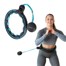 Magnetischer Hula Hoop mit Gewicht und Zähler, Schwarz/Türkis