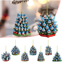 Blue Shark Acrylic Tree Ornament, Marine-Themed Holiday Decor, 3.15in, Compatible with Christmas Trees