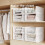 Multi-Functional Stackable Plastic Storage Bins White Durable Closet Organizers for Wardrobe Kitchen Bathroom and Office 5
