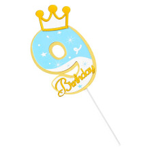 2026 New Arrival Cake Inserts Light Blue Number Birthday Cake Insert Card, Cake Decoration Insert Card, Desser